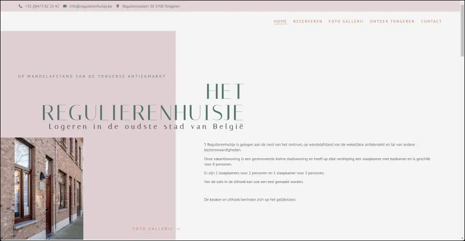 Website Regiulierenhuisje